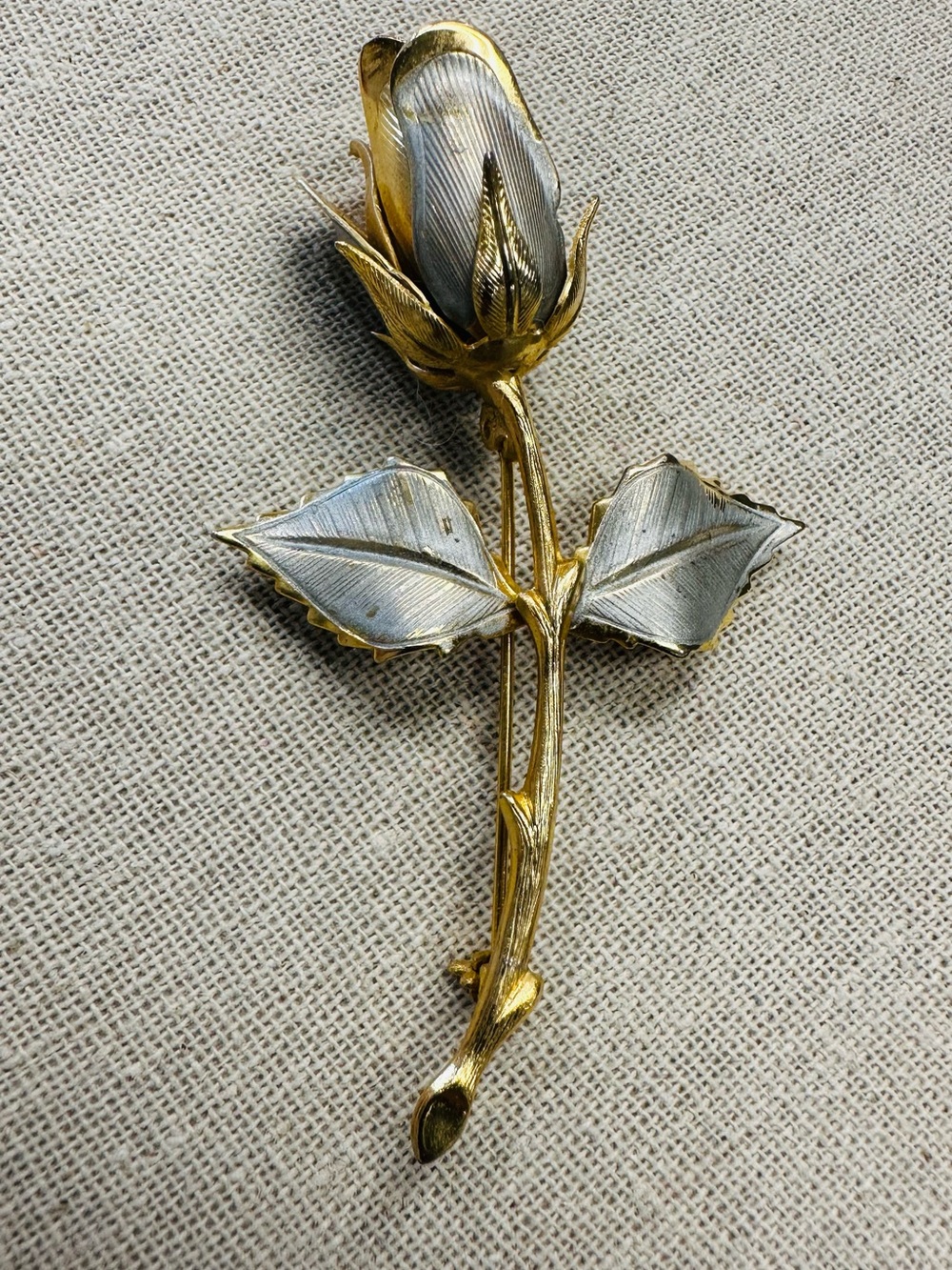 Gold & Silver Tone Rose Brooch Pin - Women's Jewelry